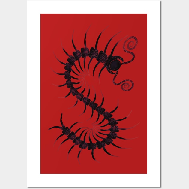 Deep Red Centipede Wall Art by IgorAndMore